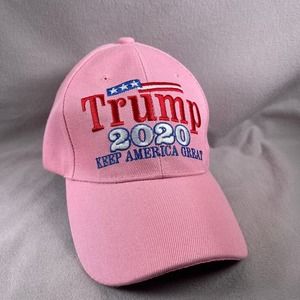 Trump 2020‎ Hat Adult Pink Adjustable Strapback Cap Keep America Great Election